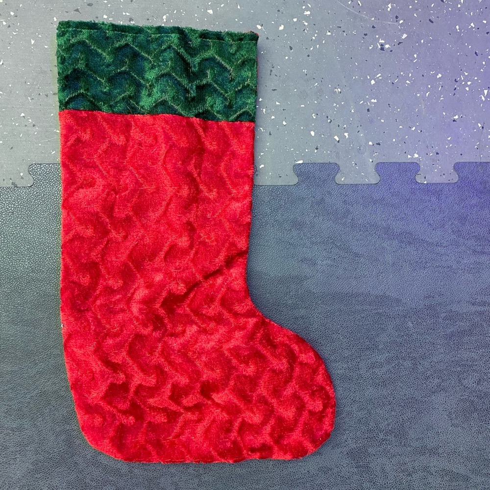 Festive Red and Green Holiday Stocking
